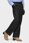 Felted Wool Straight-Leg Trousers