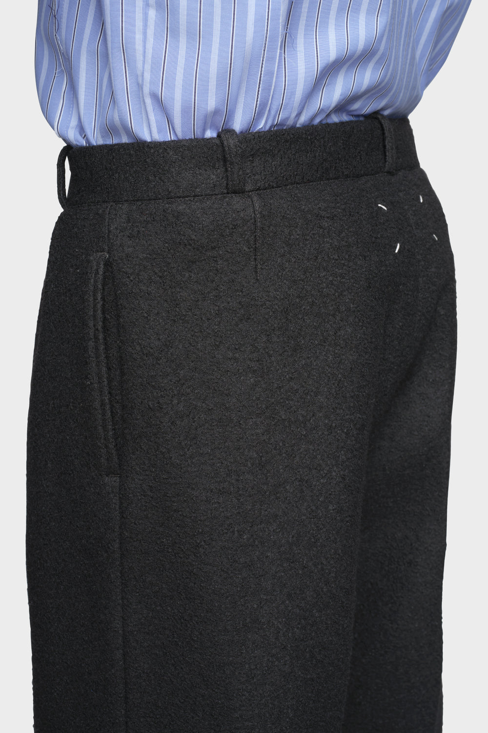 Felted Wool Straight-Leg Trousers