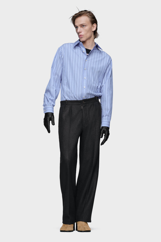 Felted Wool Straight-Leg Trousers