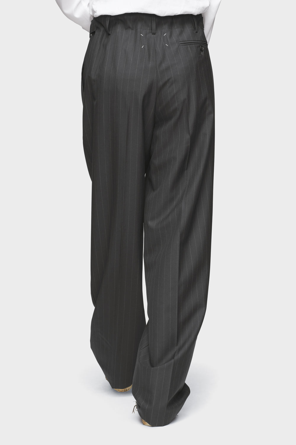 Pinstripe Wool Drawstring Trousers