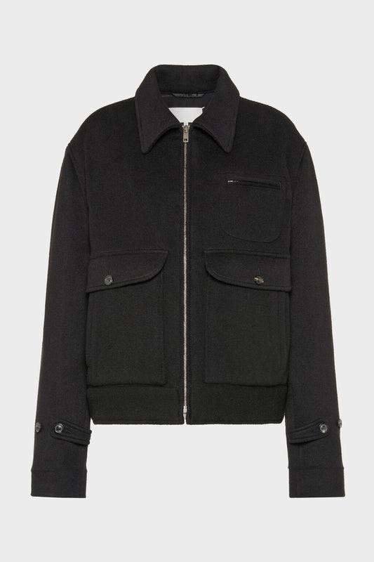Wool cashmere caban jacket
