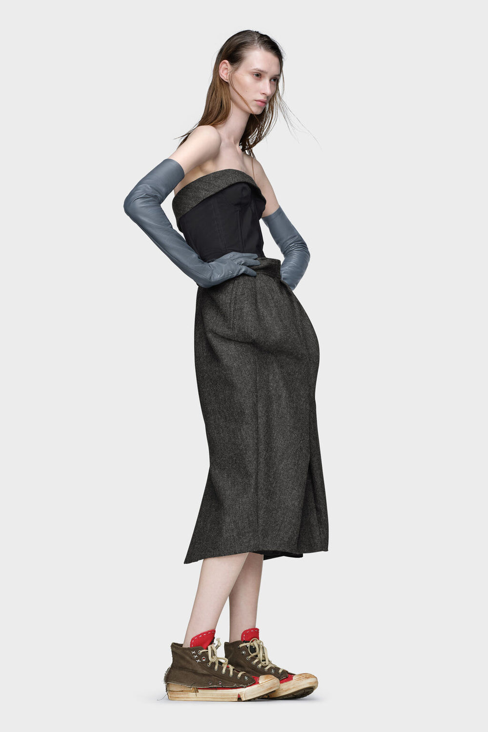 Wool bustier dress