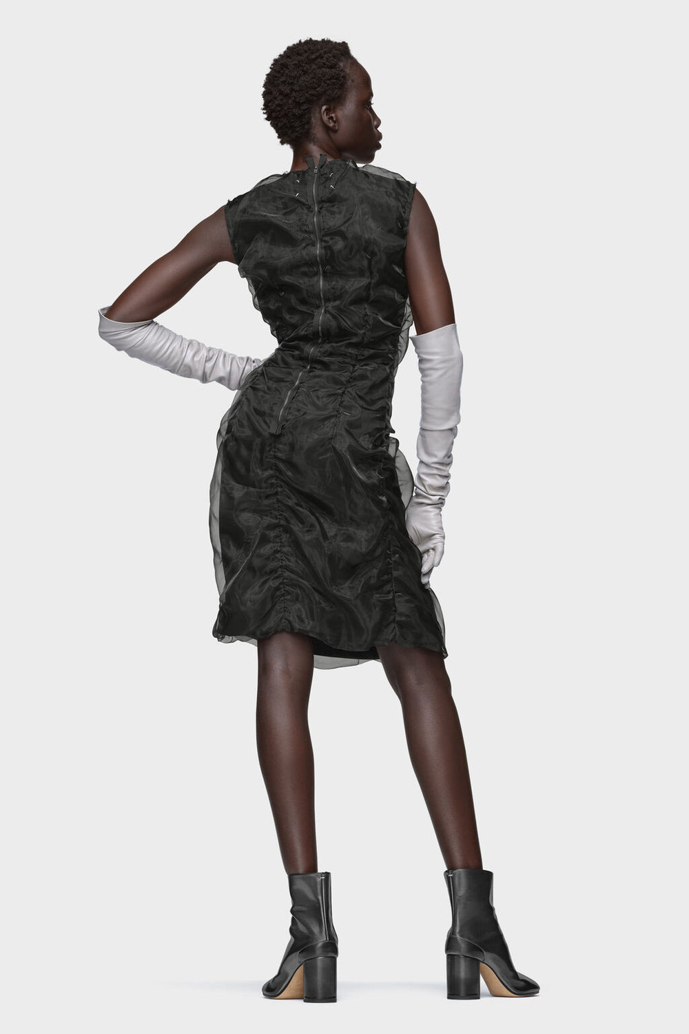 Gathered organza dress
