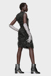 Gathered organza dress