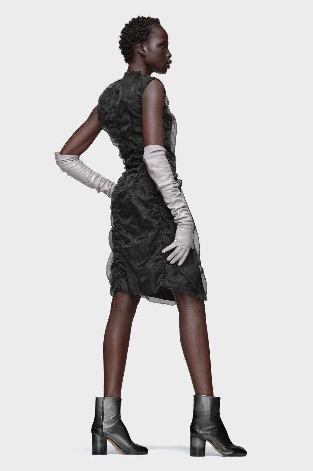 Gathered organza dress