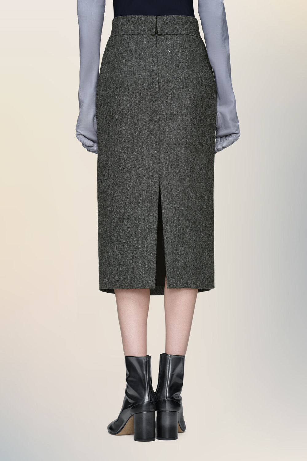 Wool midi skirt