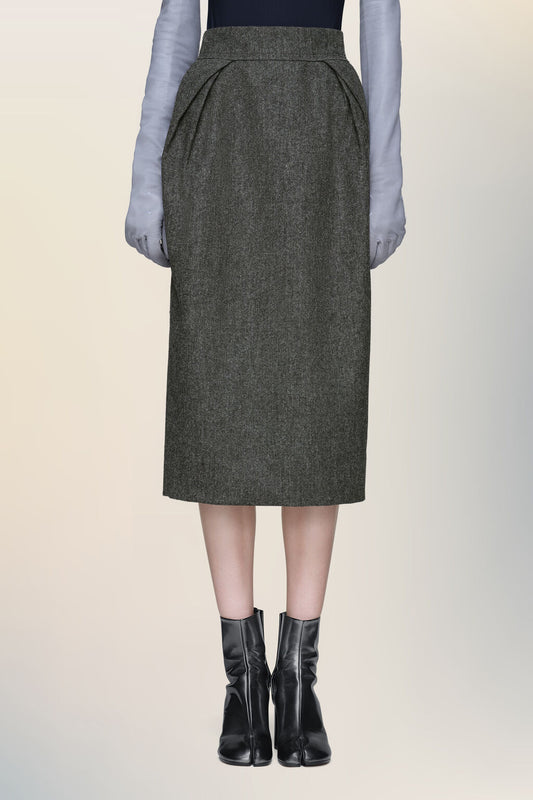 Wool midi skirt