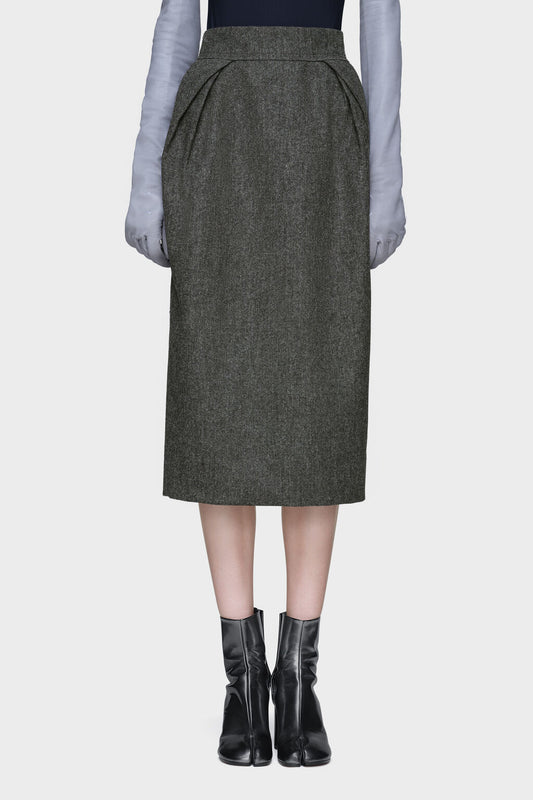 Wool midi skirt
