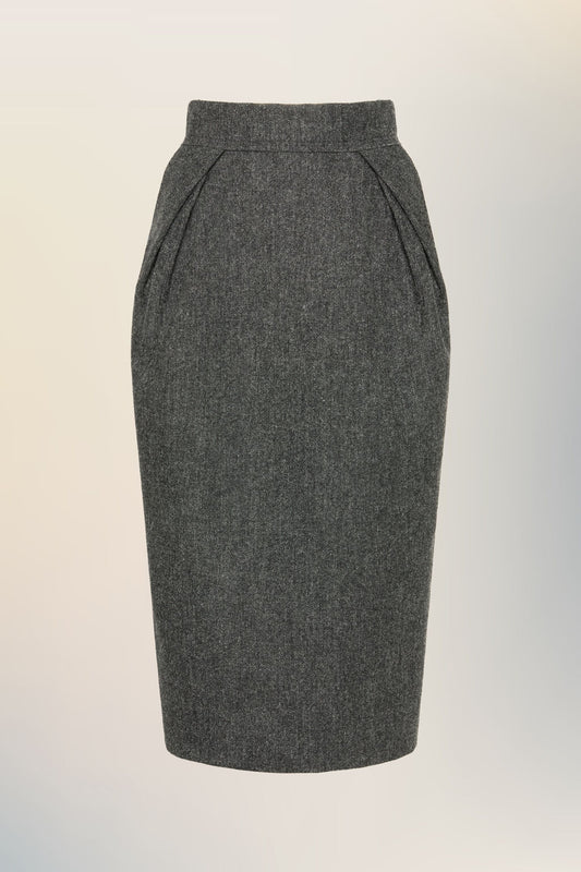 Wool midi skirt