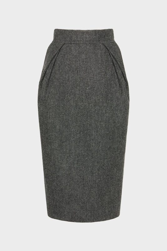 Wool midi skirt