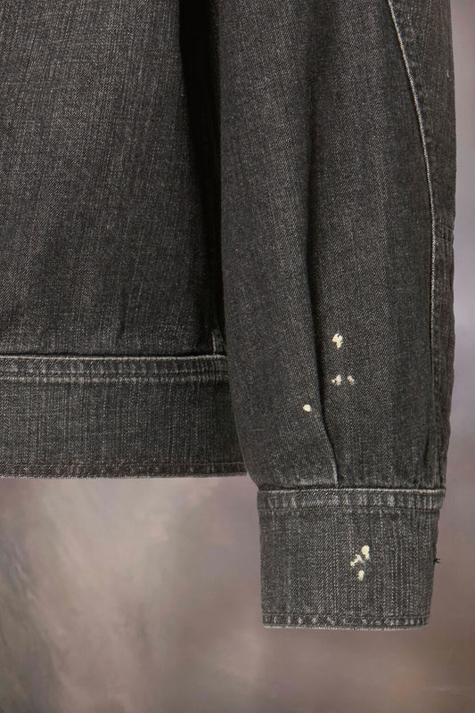 Distressed denim jacket