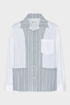 قميص patchwork pinstripe