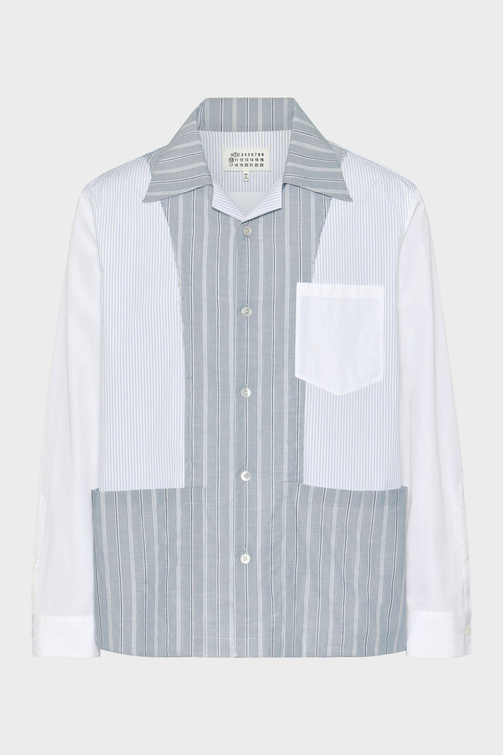 قميص patchwork pinstripe