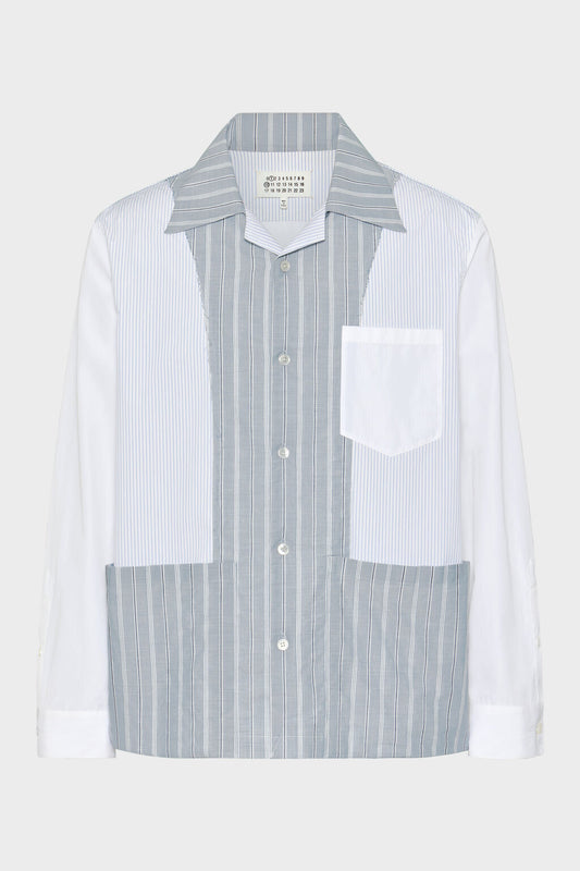 Patchwork pinstripe shirt