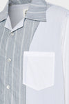 قميص patchwork pinstripe