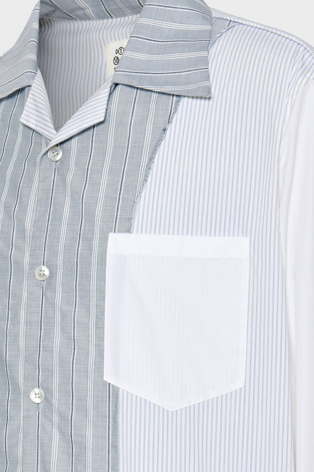قميص patchwork pinstripe