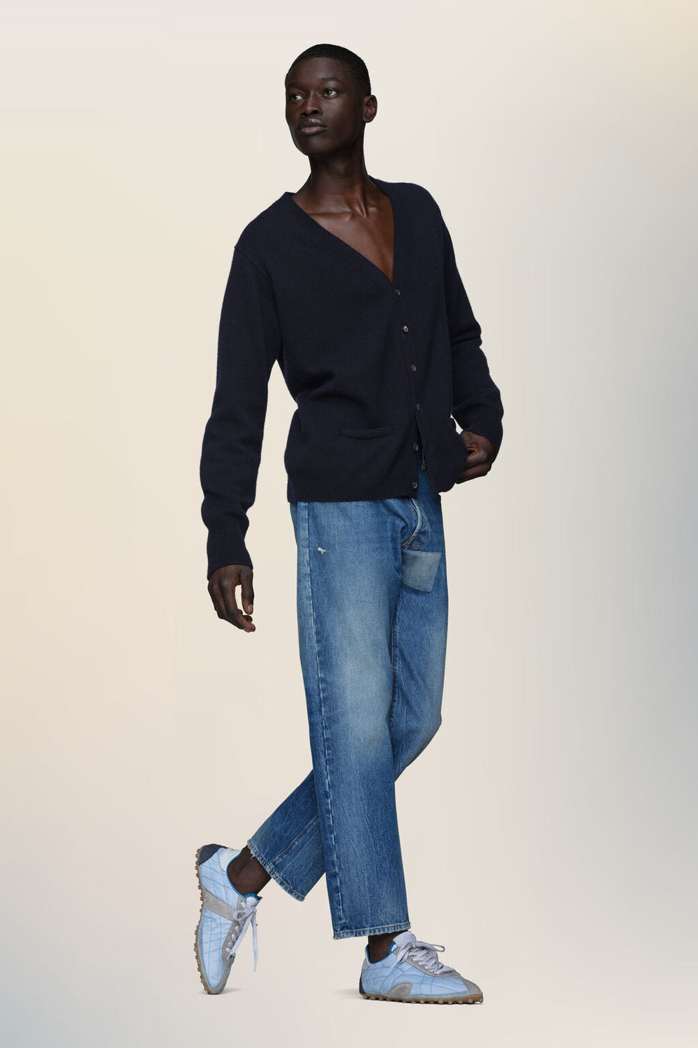Tapered leg jeans