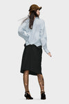 Reversed stripe shirtdress