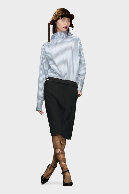 Reversed stripe shirtdress