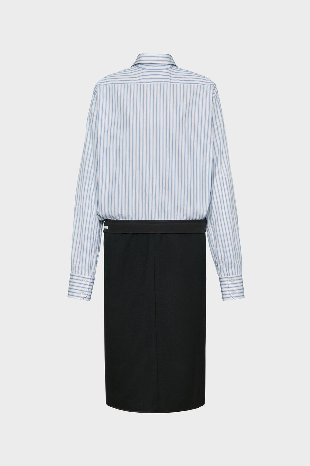 Reversed stripe shirtdress