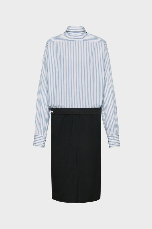 Reversed stripe shirtdress