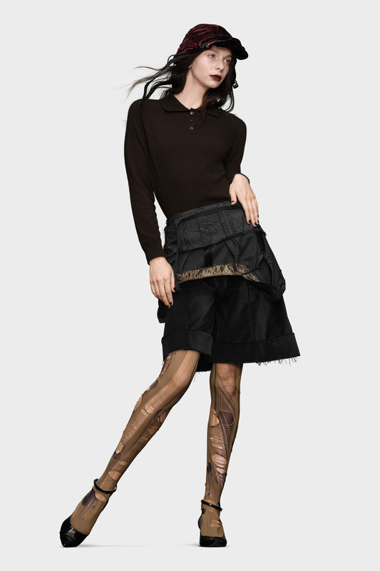 Wool polo-neck top