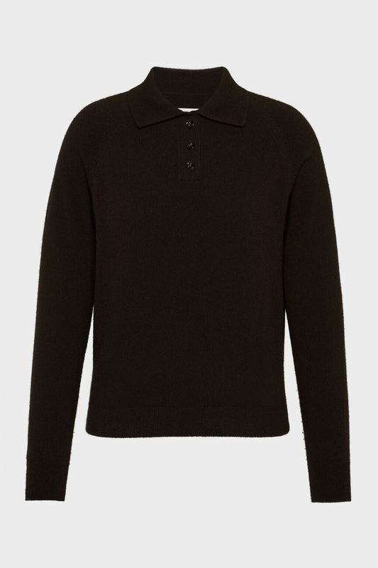 Wool polo-neck top