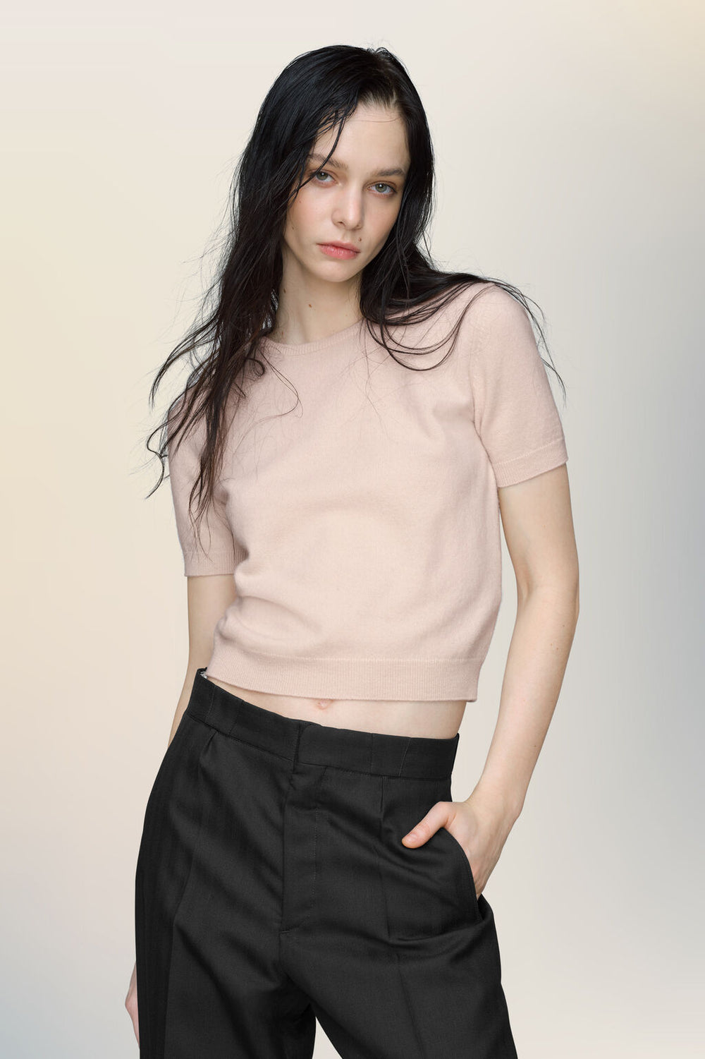 Crewneck knit top