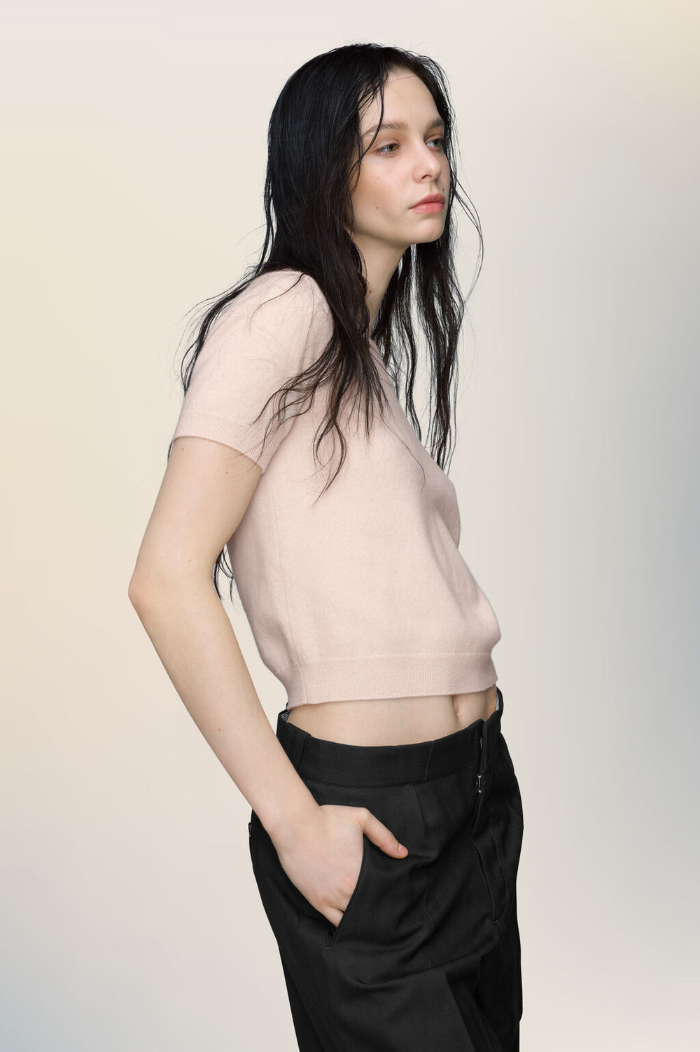 Crewneck knit top