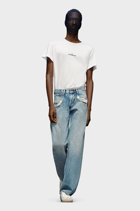 Straight jeans with contrasted pockets