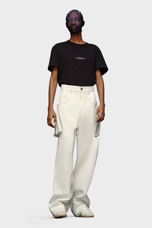 Denim jeans with slash details