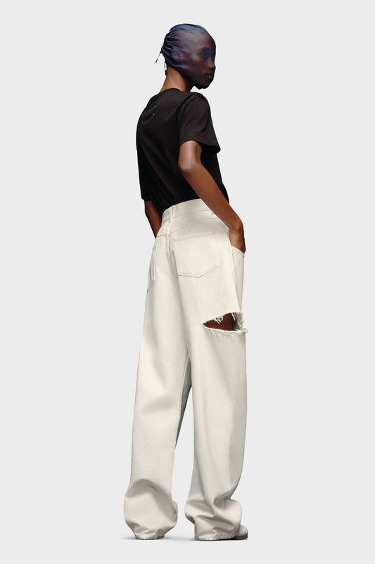 Denim jeans with slash details