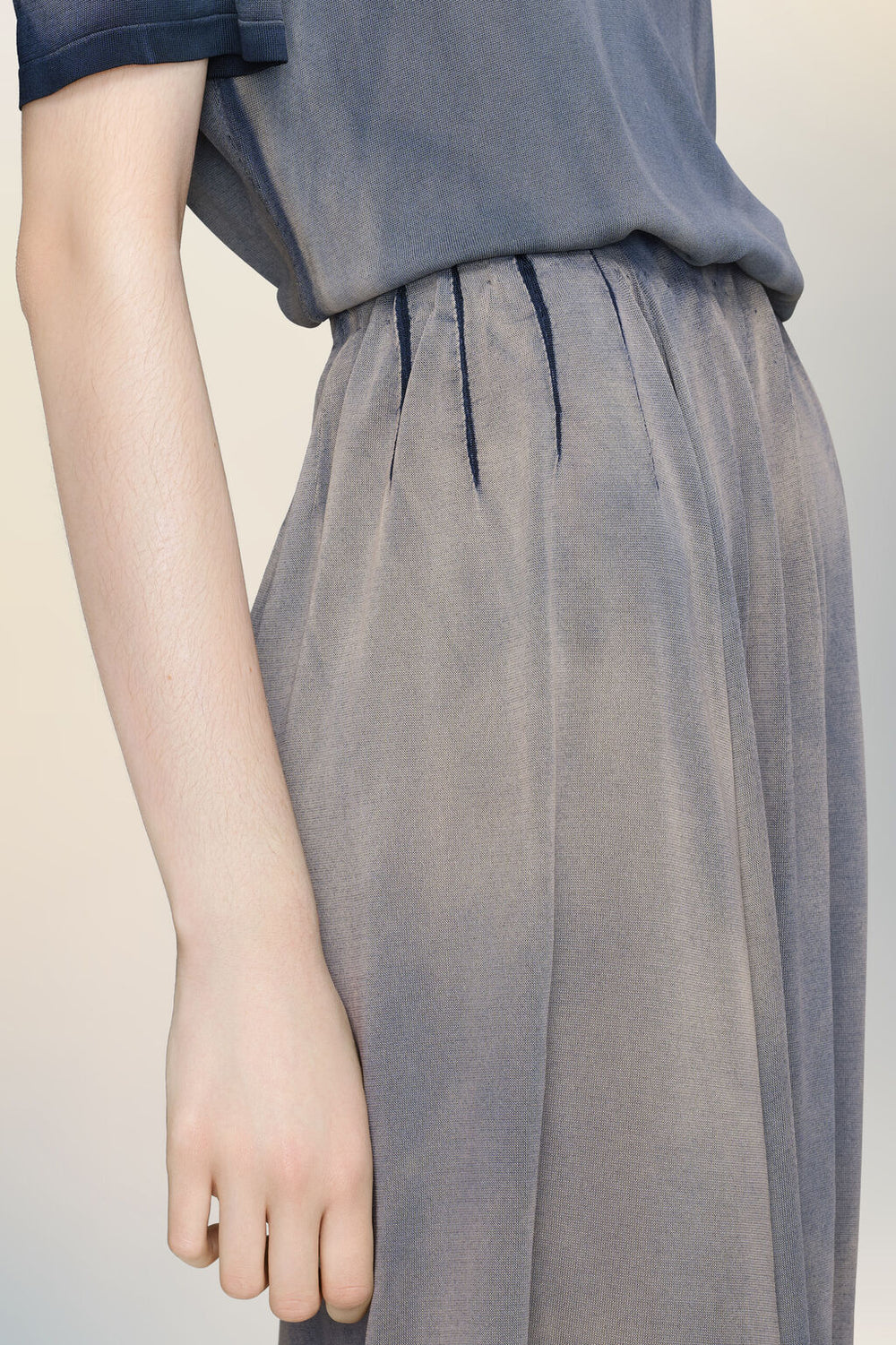 Sun-faded midi skirt