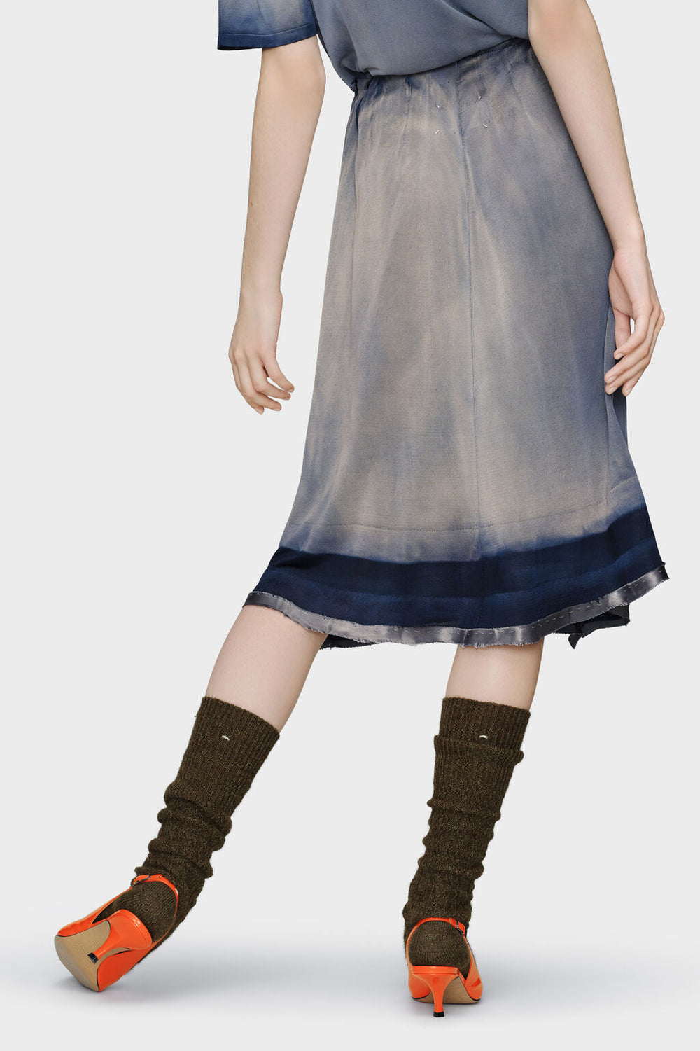 Sun-faded midi skirt