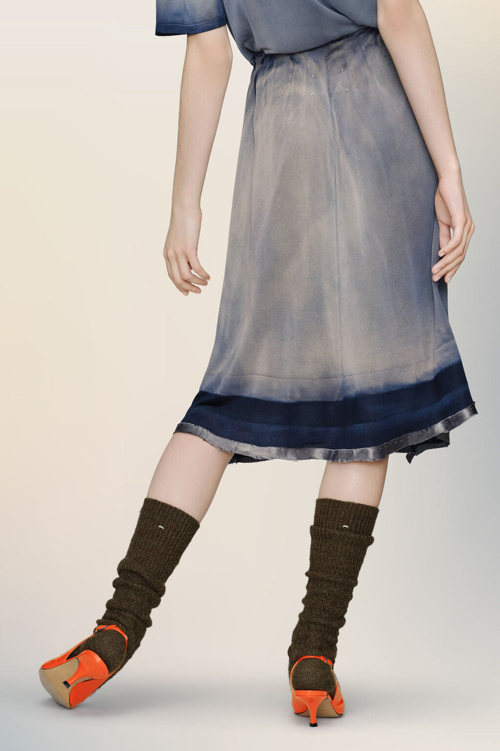 Sun-faded midi skirt