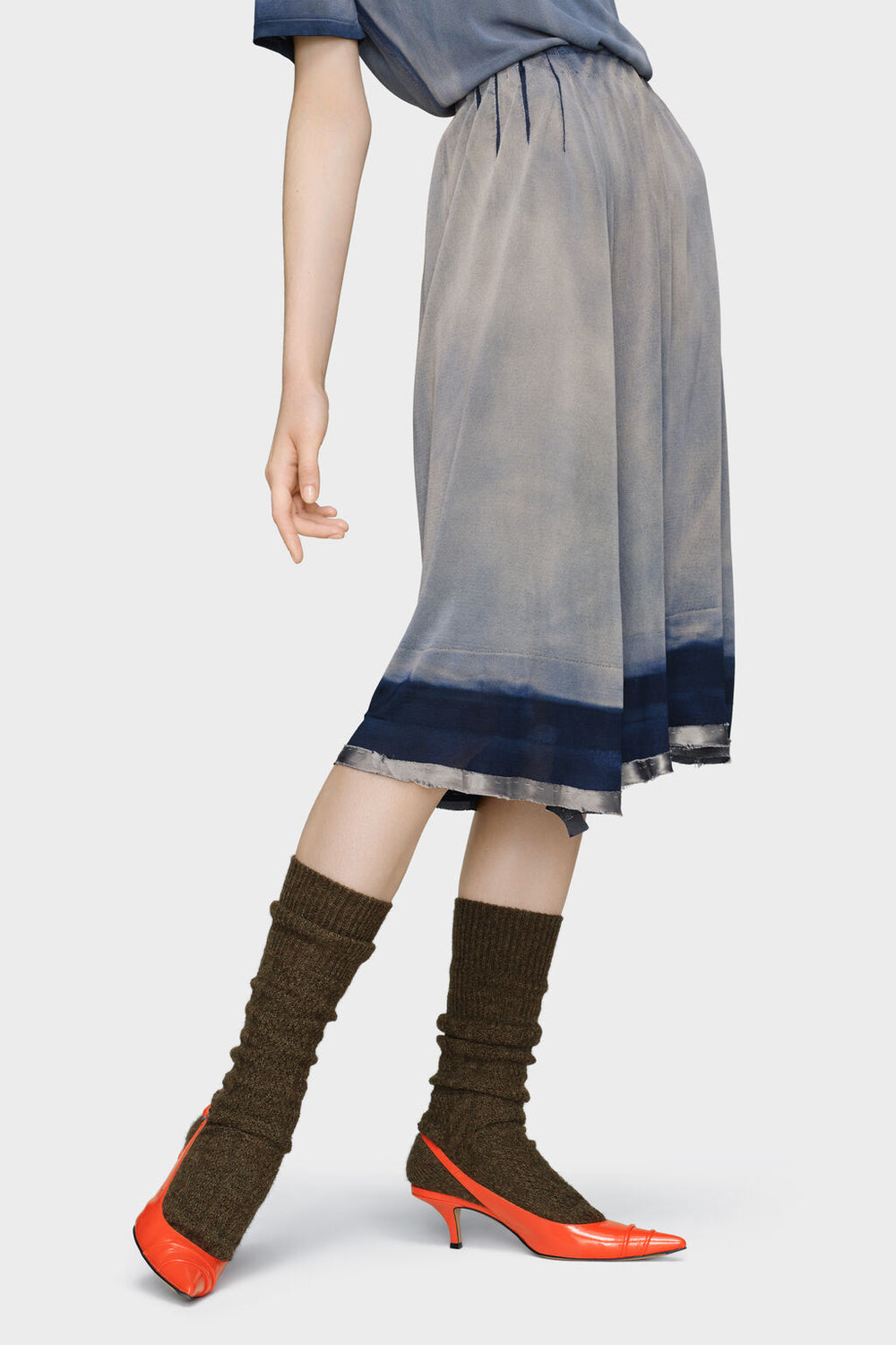 Sun-faded midi skirt
