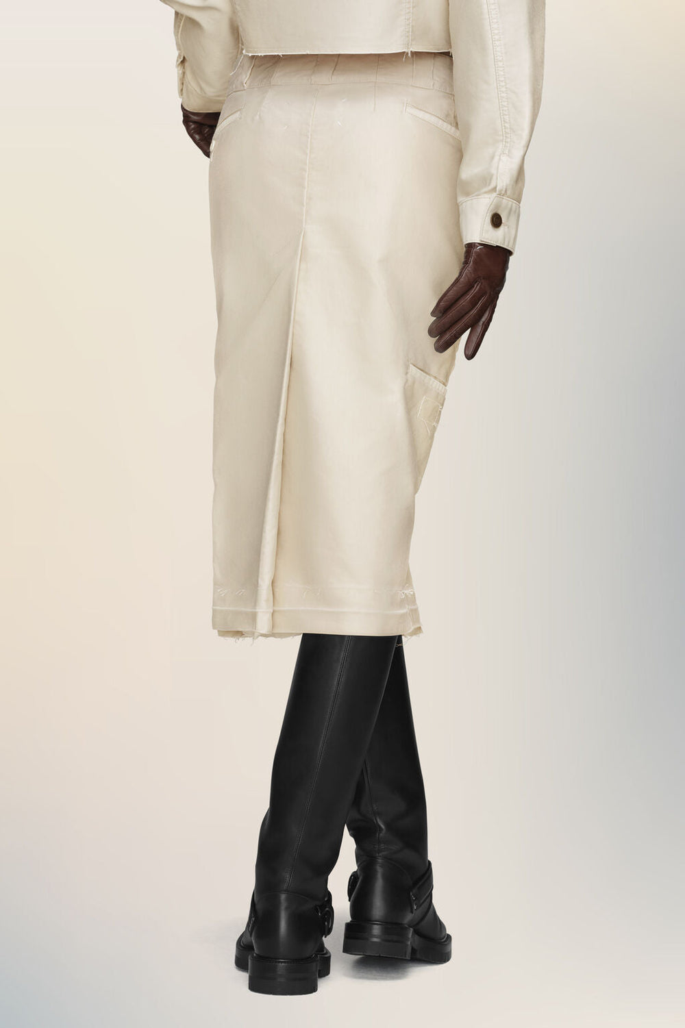 Chino midi skirt