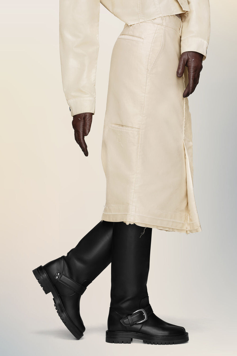Chino midi skirt