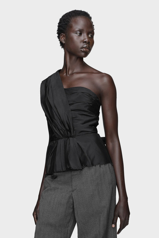 Asymmetric draped top