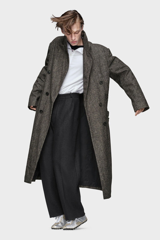 Double-breasted wool coat