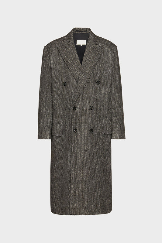 Double-breasted wool coat