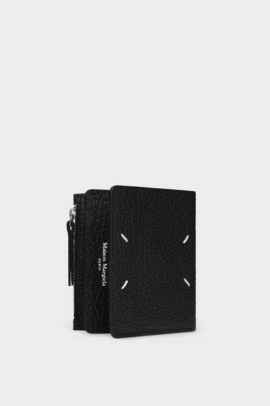 Leather flap wallet
