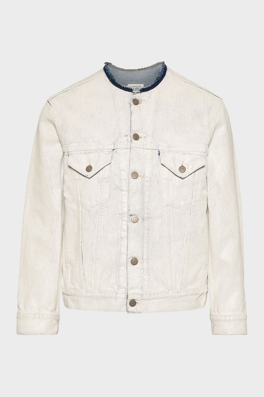Collarless Denim Jacket