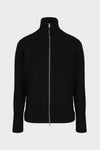 Knit zip-up cardigan